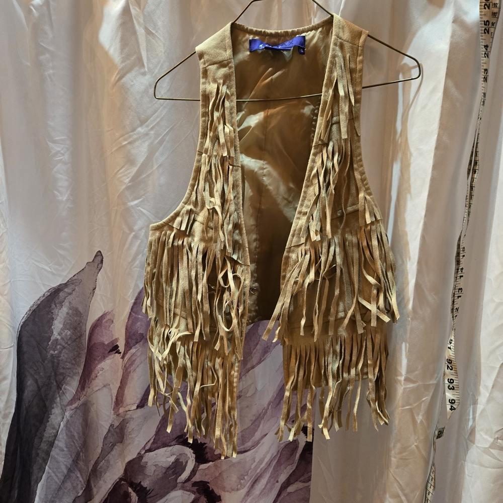 Miley Cyrus Tan Fringed Vest